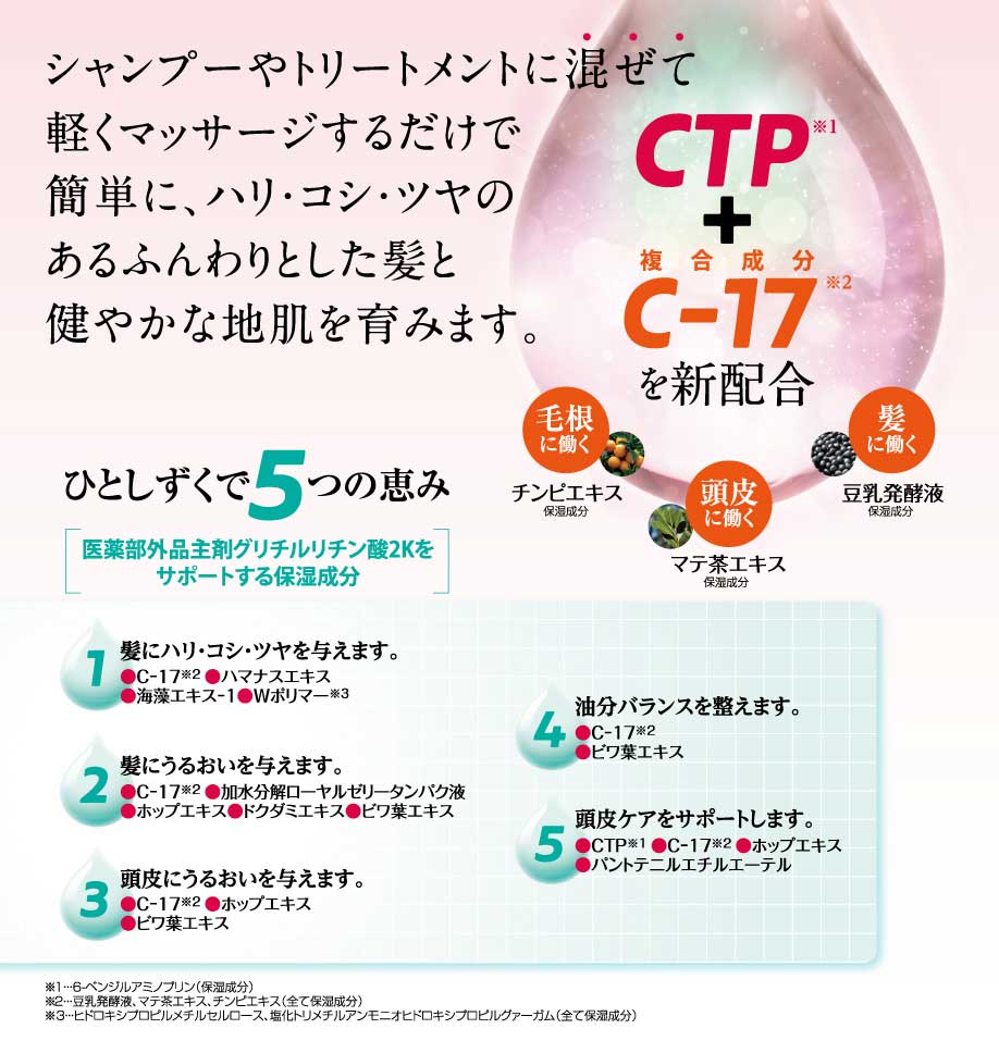 シャンプーやトリートメントに混ぜて軽くマッサージ